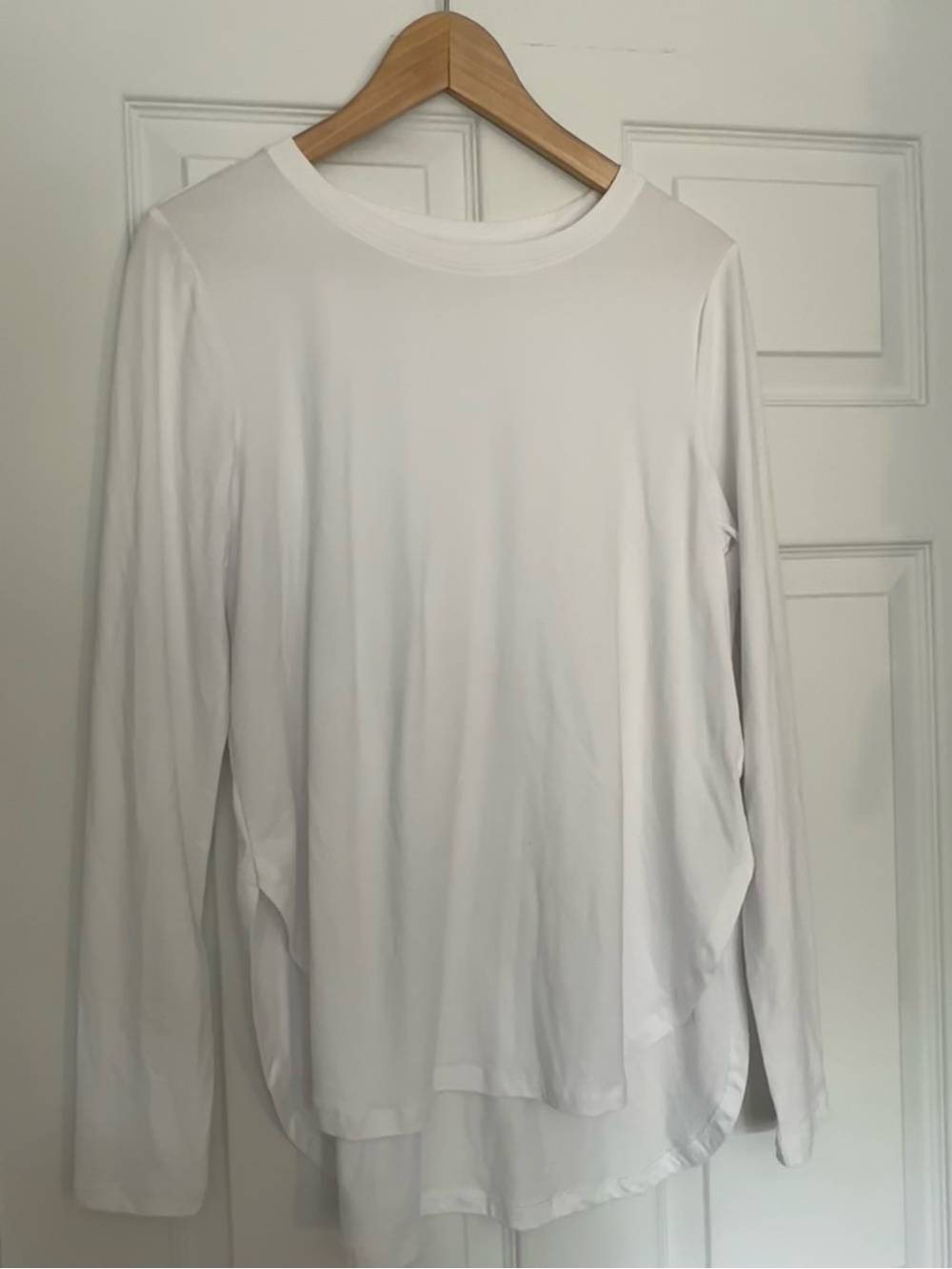Layer 8 Woman's Long-Sleeve Crewneck Tee in White